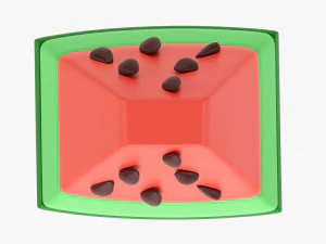 Stylized Watermelon Piece 3D Model