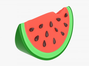 Stylized Watermelon Slice 3D Model
