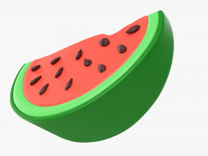 Stylized Watermelon Slice 3D Модель