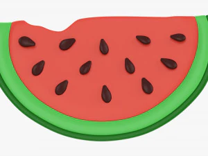 Stylized Watermelon Slice 3D Model