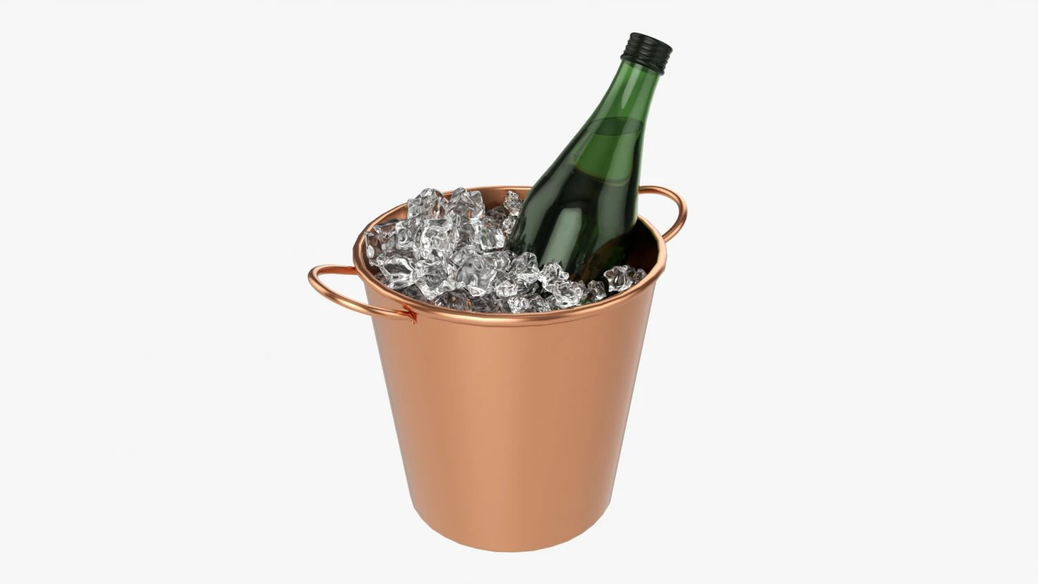 Vermouth Bottle In Bucket With Ice 3D Model .c4d .max .obj .3ds .fbx .stl .blend 