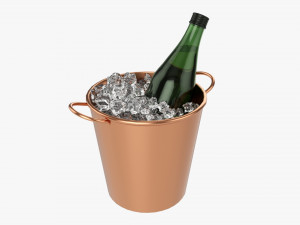 Vermouth Bottle In Bucket With Ice 3D Model