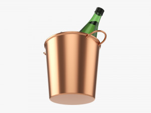 Vermouth Bottle In Bucket With Ice 3D Model