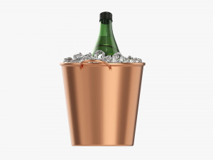Vermouth Bottle In Bucket With Ice 3D Model