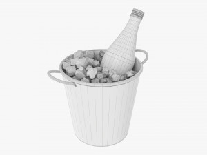 Vermouth Bottle In Bucket With Ice 3D Model