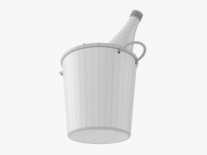 Vermouth Bottle In Bucket With Ice 3D Model