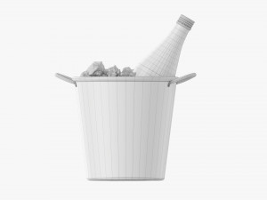 Vermouth Bottle In Bucket With Ice 3D Model