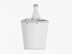 Vermouth Bottle In Bucket With Ice 3D Model
