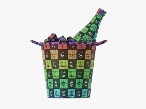 Vermouth Bottle In Bucket With Ice 3D Model