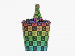 Vermouth Bottle In Bucket With Ice 3D Model