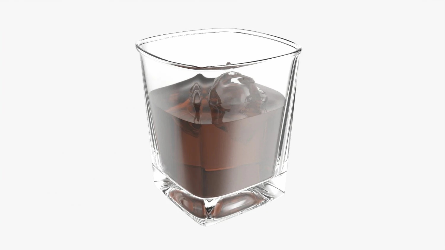 Whiskey Glass With Ice 3D Model .c4d .max .obj .3ds .fbx .stl .blend 