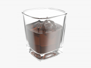 Whiskey Glass With Ice 3D Model