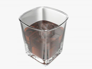 Whiskey Glass With Ice 3D Model