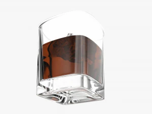 Whiskey Glass With Ice 3D Model