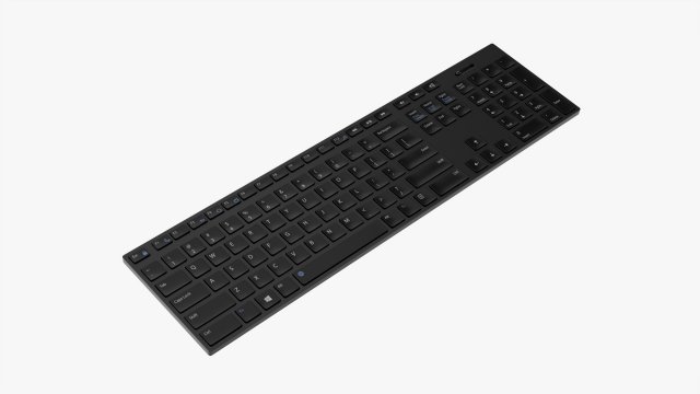 Wireless Keyboard Black 3D Model .c4d .max .obj .3ds .fbx .stl .blend 