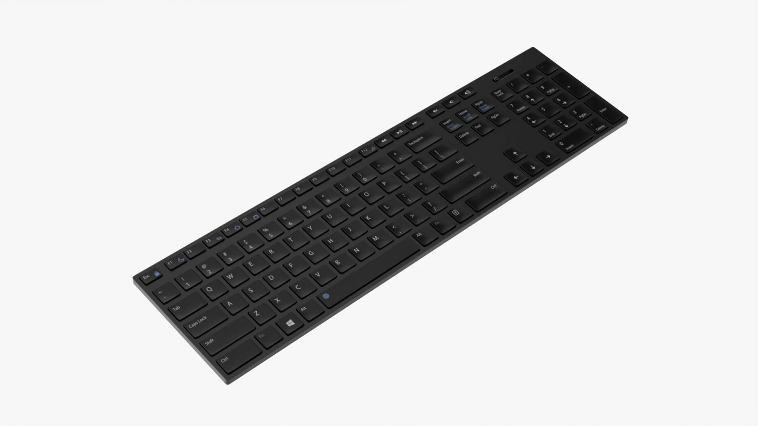 Teclado sem fio preto Modelo 3D .c4d .max .obj .3ds .fbx .stl .blend 