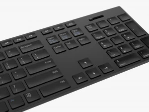 Teclado sem fio preto Modelo 3D