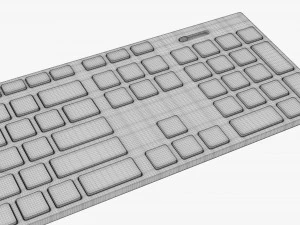 Teclado sem fio preto Modelo 3D