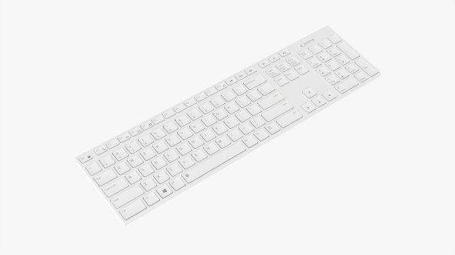 Wireless Keyboard White 3Dモデル .c4d .max .obj .3ds .fbx .stl .blend 