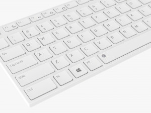 Wireless Keyboard White 3Dモデル