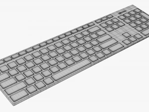 Wireless Keyboard White 3D Model