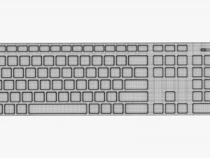 Wireless Keyboard White 3D Model