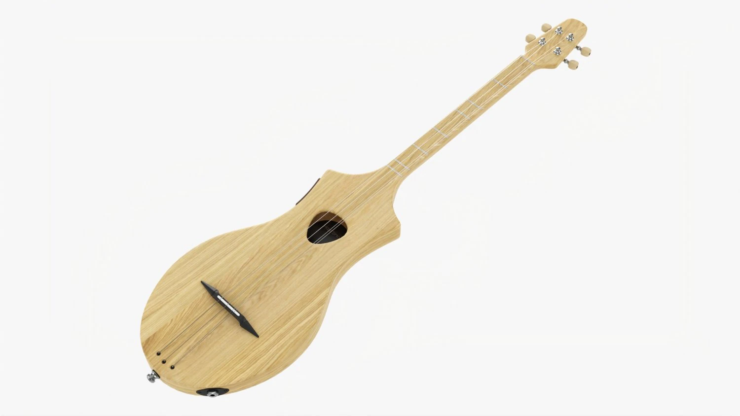 Acoustic 4-String Instrument 01 3D Model .c4d .max .obj .3ds .fbx .stl .blend 