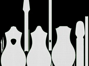 Acoustic 4-String Instrument 01 3D Model