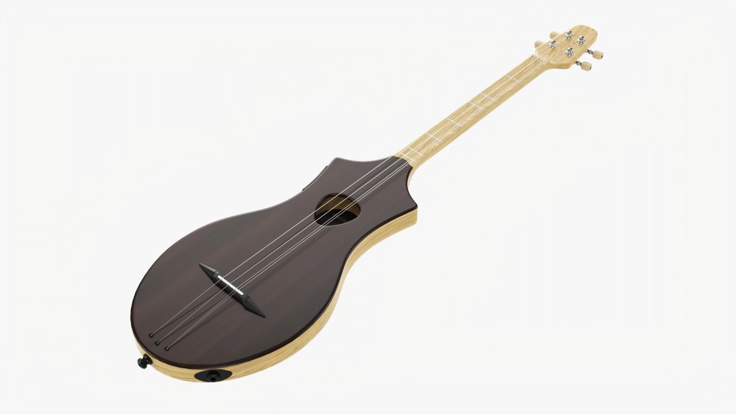 Acoustic 4-String Instrument 02 3D Model .c4d .max .obj .3ds .fbx .stl .blend 