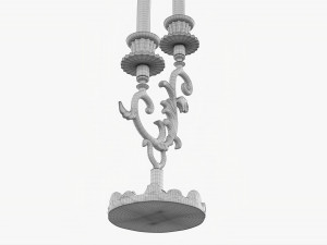 Antique Candlestick With Candles 01 3D Модель