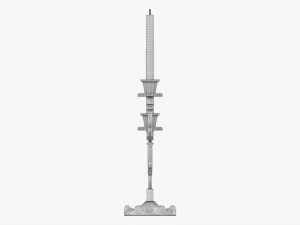 Antique Candlestick With Candles 01 3D Модель