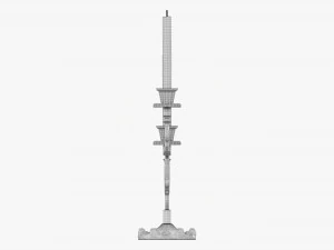 Antique Candlestick With Candles 01 3D Model