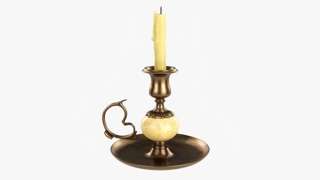 Antique Candlestick With Handle Modello 3D .c4d .max .obj .3ds .fbx .stl .blend 