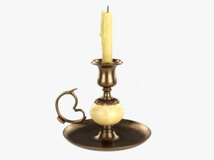 Antique Candlestick With Handle 3D Model