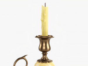 Antique Candlestick With Handle Modello 3D