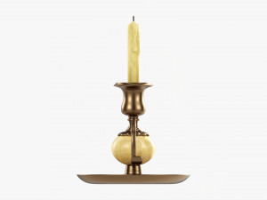 Antique Candlestick With Handle Modello 3D