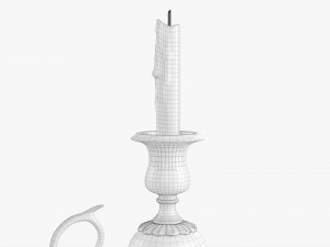 Antique Candlestick With Handle Modello 3D