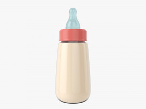 Baby Milk Bottle With Dummy 3D Model