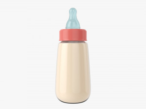 Baby Milk Bottle With Dummy 3D Модель