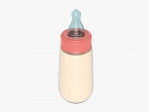 Baby Milk Bottle With Dummy 3D Model