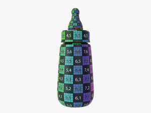 Baby Milk Bottle With Dummy 3D Model