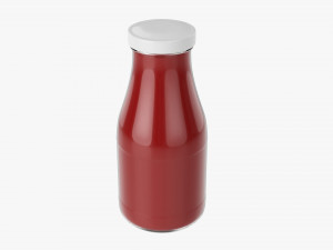 Barbecue Sauce In Glass Bottle 01 Modelo 3D