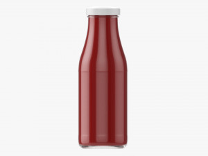 Barbecue Sauce In Glass Bottle 02 3D Model