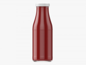 Barbecue Sauce In Glass Bottle 02 3D मॉडल