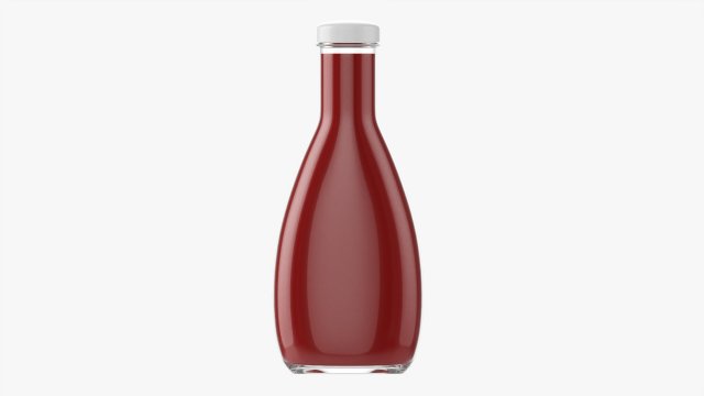 Barbecue Sauce In Glass Bottle 03 Modelo 3D .c4d .max .obj .3ds .fbx .stl .blend 