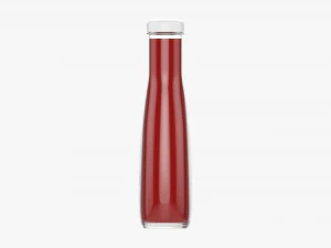 Barbecue Sauce In Glass Bottle 03 3D Model