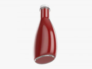 Barbecue Sauce In Glass Bottle 03 3D Model
