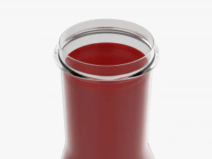 Barbecue Sauce In Glass Bottle 03 3D Model