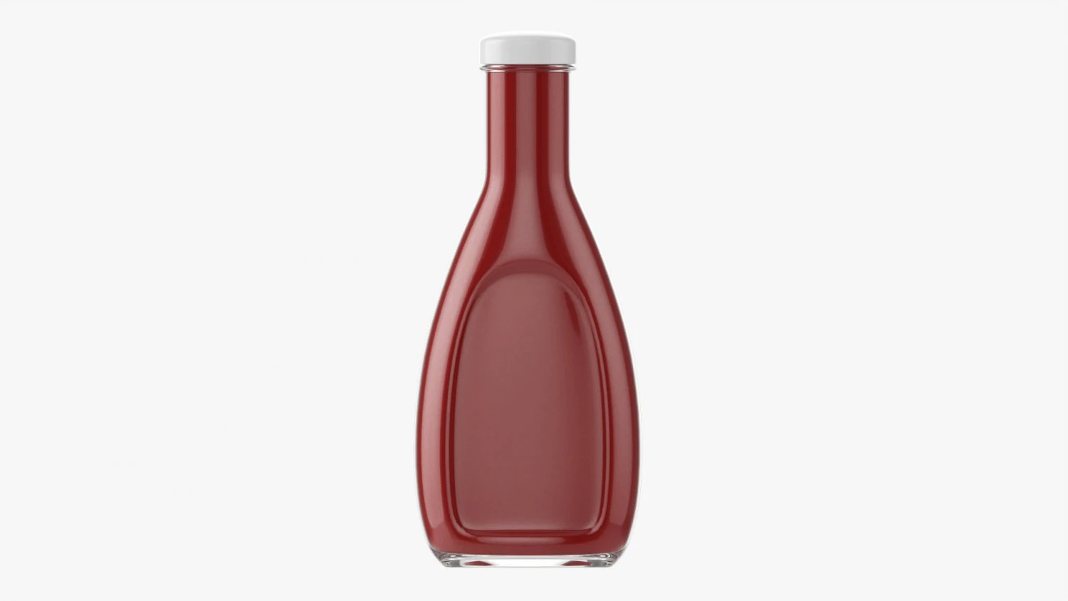 Barbecue Sauce In Glass Bottle 04 3D Model .c4d .max .obj .3ds .fbx .stl .blend 