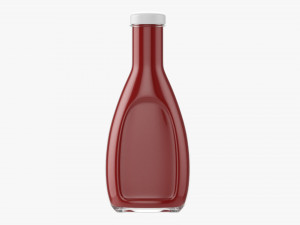 Barbecue Sauce In Glass Bottle 04 3Dモデル